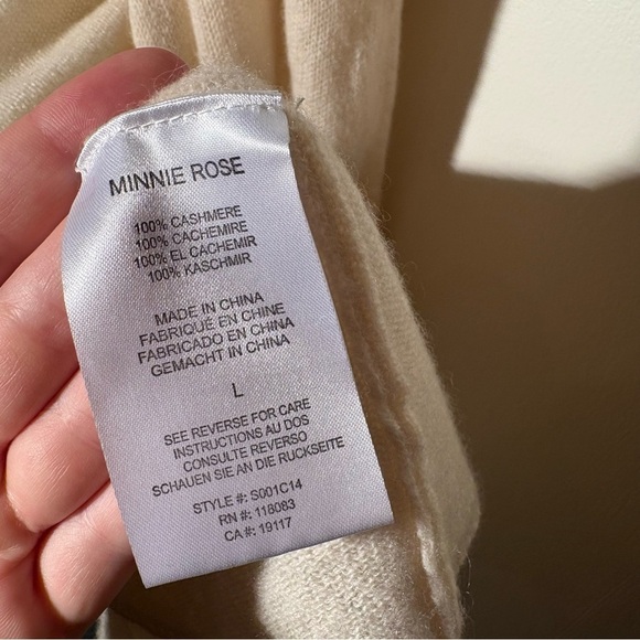 Minnie Rose Open Cashmere Cardigan in Cream - Picture 6 of 9